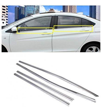 Car Lower Window Garnish Chrome Exterior Accessories For Hyundai Verna Fluidic 2012-2019 (Set of 4 Pcs)