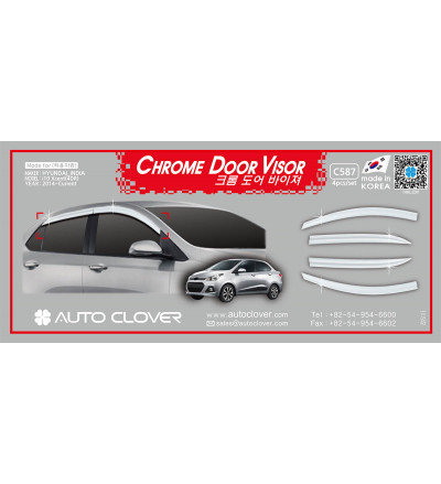 Auto Clover car exterior chrome door visor Compatible with Hyundai Xcent(C 587)