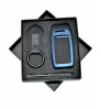 Car KEYLESS Key Cover case fob for Range Rover Sport, Freelander 2, Discovery 4, Evoque in Metal Frame Blue Color