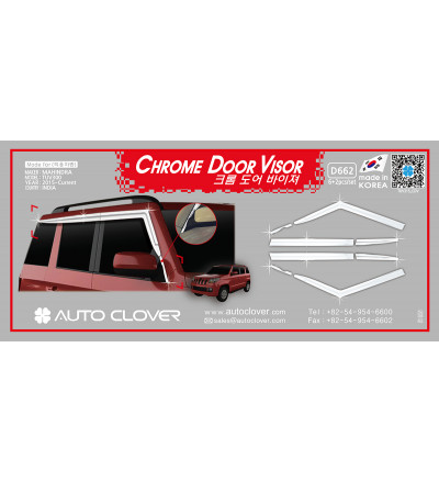 Auto Clover car exterior chrome door visor Compatible with TUV300(D 662)