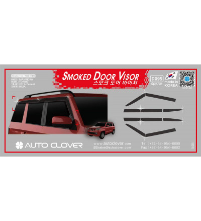 Auto Clover Exterior car smoked door visor Compatible with TUV300(D 095)