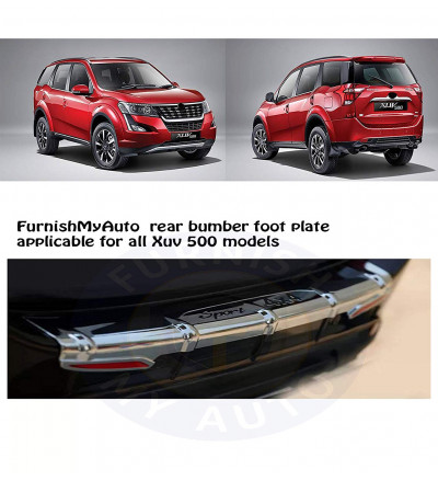 Imported Chrome Rear Bumper Footplate for Mahindra XUV 500 (Premium Quality Car Chrome Accessories)