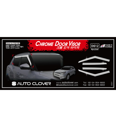 Auto Clover car exterior chrome door visor Compatible with XUV300(D 612)