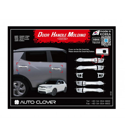 Auto Clover Imported Car Chrome Door Handle Latch Cover Compatible with Mahindra XUV 300(B 866)