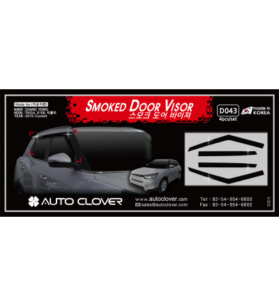 Auto Clover car exterior smoked door visor compatible with XUV300(D 043)