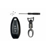 Car Remote Key Cover Case Fob for Maruti Suzuki,Vitara,Baleno,Ciaz,Swift,S-Cross in Metal Black with Radium White Color