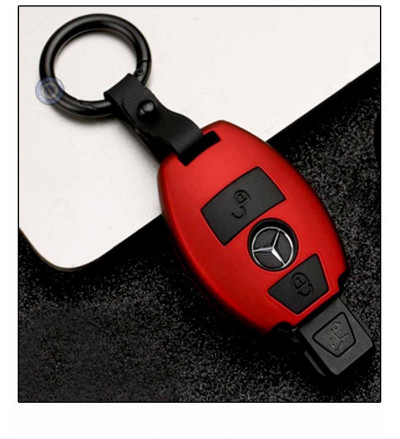 Car KEYLESS Key Cover Case Fob for Mercedes-Benz W204 W205 W212 C E S GLA AMG Class in ABS Fiber Red color (Without top point cover)