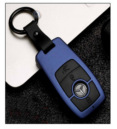 Car KEYLESS Key Cover Case Fob for Mercedes-Benz E200 E260 E300 E320 in ABS Fiber Blue color