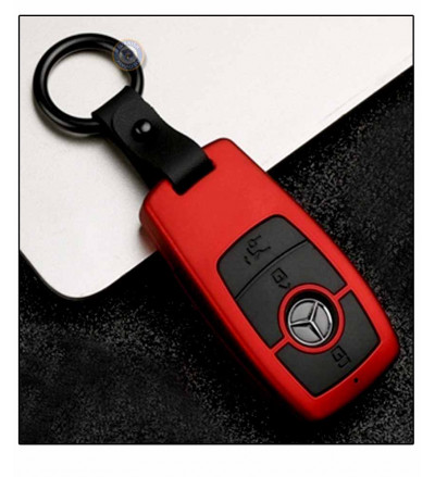 Car KEYLESS Key Cover Case Fob for Mercedes-Benz E200 E260 E300 E320 in ABS Fiber Red color