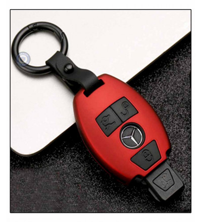 3 Button Remote Car KEYLESS Key Cover Case Fob for Mercedes-Benz W204 W205 W212 C E S GLA AMG in ABS Fiber Red Color