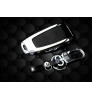 KEYLESS Key cover case fob for Mercedes-Benz E200 E260 E300 E320 in Zinc alloy and leather Black color