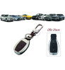 Car Key cover case fob for Mercedes-Benz W204 W205 W212 C E S GLA AMG in Zinc alloy and leather Brown color 2 B(Without top point cover)