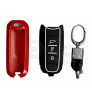 Car 3 Button Zinc Alloy KEYLESS Key Cover Case Fob for MG Hector in Metal Checks Red Color