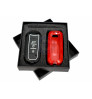 Car 3 Button Zinc Alloy KEYLESS Key Cover Case Fob for MG Hector in Metal Checks Red Color