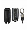 Car 3 Button Zinc Alloy KEYLESS Key Cover Case Fob for MG Hector in Metal Radium White & Black Color