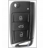 Car 3 Button Flip Key Cover Case Fob for Skoda Octavia/ Laura /Superb/ Yeti /Fabia/ Rapid in ABS Fiber Blue color