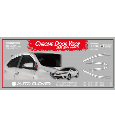 Auto Clover car exterior chrome door visor Compatible with Corolla,Altis(C 588)