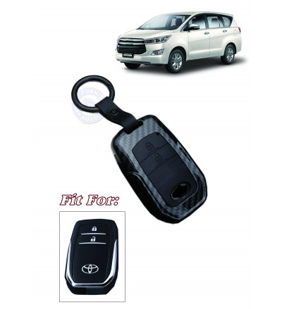 Car KEYLESS Key Cover Case Fob for Toyota Crysta in ABS Fiber Checks Black Color