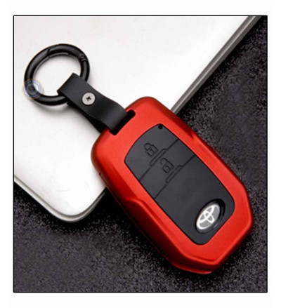 Car KEYLESS Key Cover Case Fob for Toyota Crysta Top Model in ABS Fiber Red  color