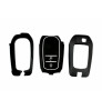 Car 2 Button Zinc Alloy KEYLESS Key Cover Case Fob for Toyota Crysta Top Model in Metal Black with Radium White Color