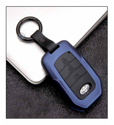 Car Remote Key Cover Case Fob for Toyota Fortuner in ABS Fiber Blue  Color