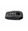 Car 3 Button Zinc Alloy KEYLESS Key Cover Case Fob for Toyota Fortuner (2016 Model) in Metal Black with Radium White Color
