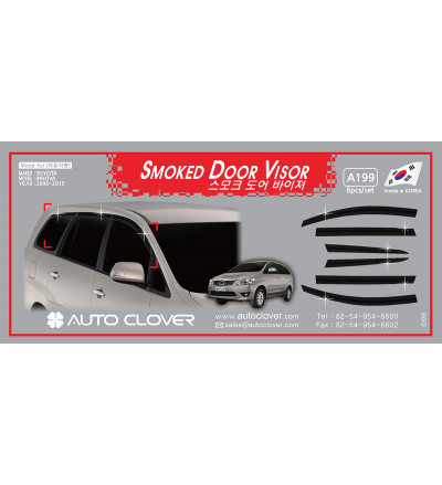 Auto Clover car exterior smoked door visor Compatible with Innova(A 199)