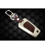 Key Cover Zinc Alloy, Chrome and Leather for Toyota Crysta in Brown Color