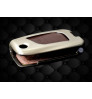 Car Flip Key cover case fob for Toyota Crysta BASE MODEL in Zinc alloy and leather Brown color