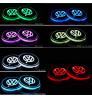 Car LED Logo Cup Holder 7 Colors Changing Atmosphere Lamp for Volkswagen