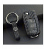 Car Flip Key Cover Case Fob for Base Model Volkswagen Polo,Jetta,Vento,Passat  in ABS Fiber Checks Black  color