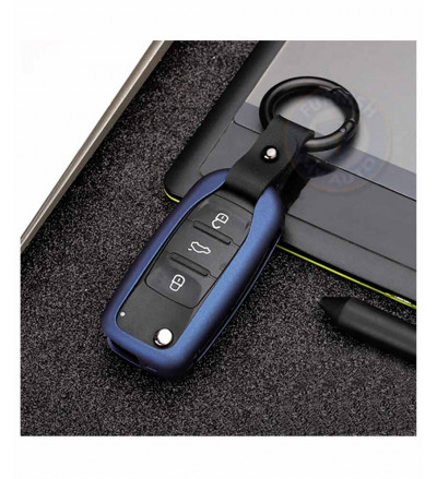 Car Flip Key Cover Case Fob for Polo,Vento,Passat,Jetta in Metal Blue color