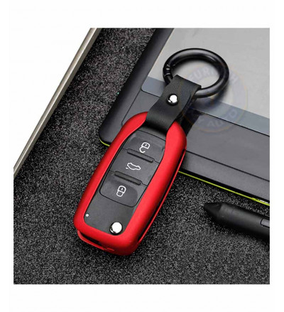 Car Flip Key Cover Case Fob for Polo,Vento,Passat,Jetta in Metal Red color
